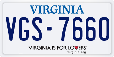 VA license plate VGS7660