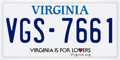 VA license plate VGS7661