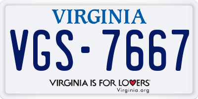 VA license plate VGS7667