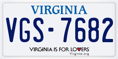 VA license plate VGS7682