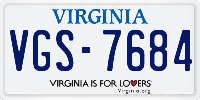 VA license plate VGS7684