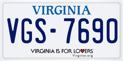 VA license plate VGS7690