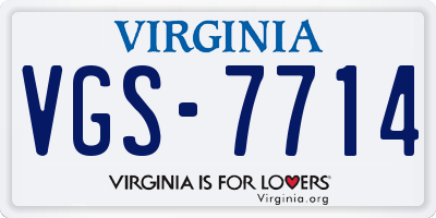 VA license plate VGS7714
