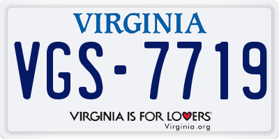 VA license plate VGS7719