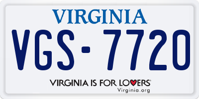 VA license plate VGS7720