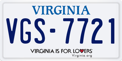 VA license plate VGS7721