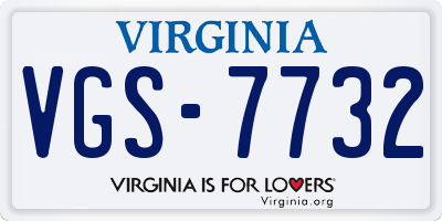 VA license plate VGS7732