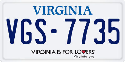 VA license plate VGS7735