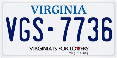 VA license plate VGS7736