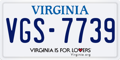 VA license plate VGS7739