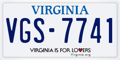 VA license plate VGS7741