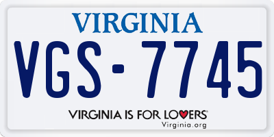 VA license plate VGS7745