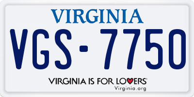 VA license plate VGS7750