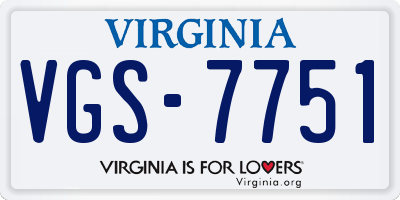 VA license plate VGS7751