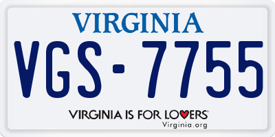 VA license plate VGS7755