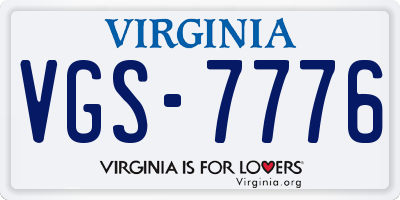 VA license plate VGS7776