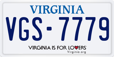 VA license plate VGS7779