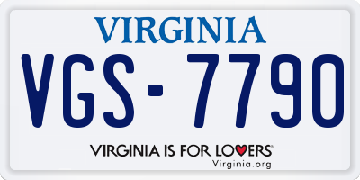 VA license plate VGS7790