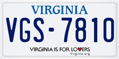 VA license plate VGS7810