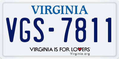 VA license plate VGS7811