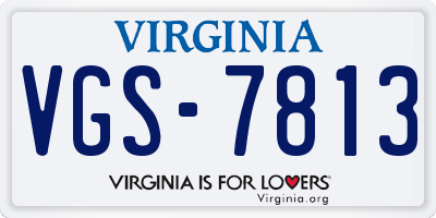 VA license plate VGS7813