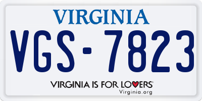 VA license plate VGS7823