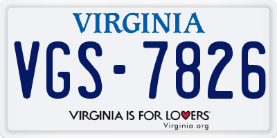 VA license plate VGS7826