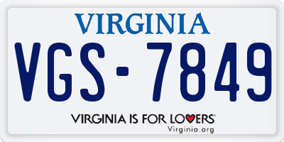 VA license plate VGS7849