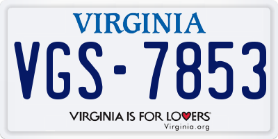 VA license plate VGS7853