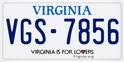 VA license plate VGS7856