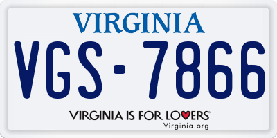 VA license plate VGS7866
