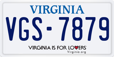 VA license plate VGS7879