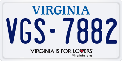 VA license plate VGS7882