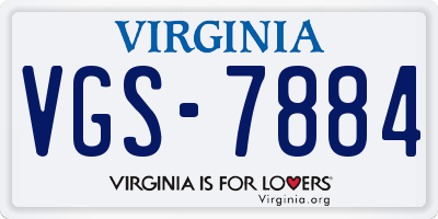 VA license plate VGS7884