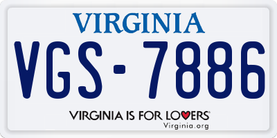 VA license plate VGS7886