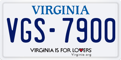 VA license plate VGS7900