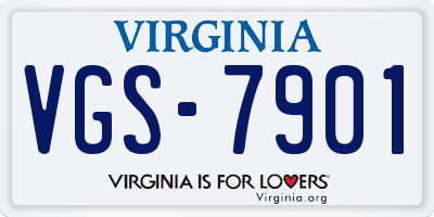 VA license plate VGS7901
