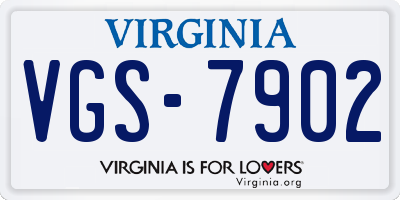 VA license plate VGS7902