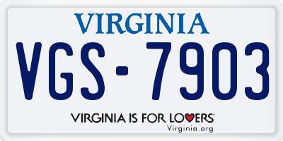 VA license plate VGS7903