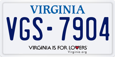 VA license plate VGS7904