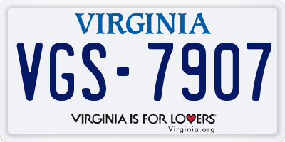 VA license plate VGS7907
