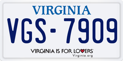 VA license plate VGS7909
