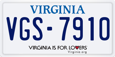 VA license plate VGS7910