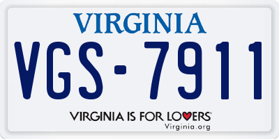 VA license plate VGS7911