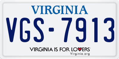 VA license plate VGS7913