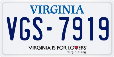 VA license plate VGS7919