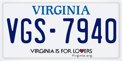 VA license plate VGS7940
