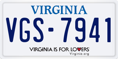 VA license plate VGS7941