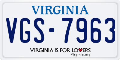 VA license plate VGS7963