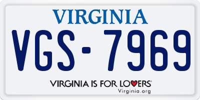 VA license plate VGS7969